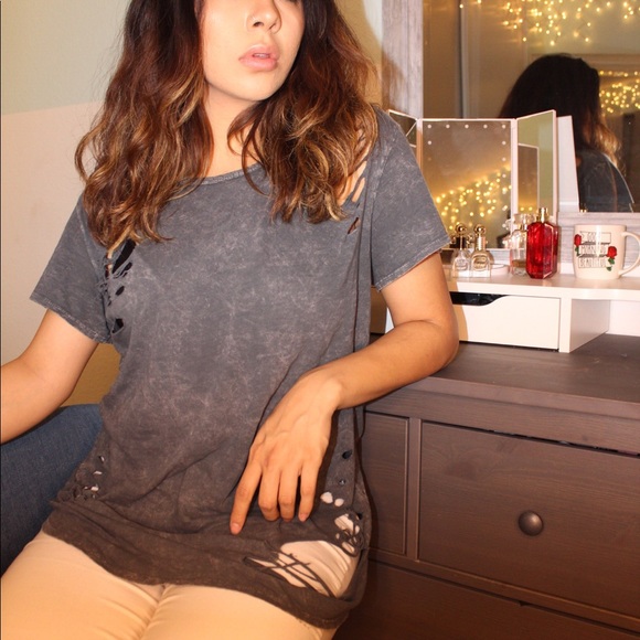 Distressed gray oversized tee - Picture 4 of 4